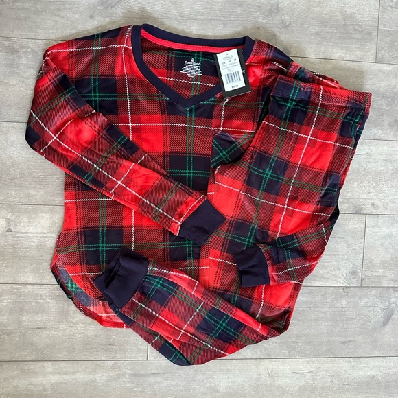 New Cuddl Duds Velour Fleece Pajama Top & Banded Bottom Pajama Pants Sleep Set - Picture 3 of 10